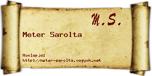 Meter Sarolta névjegykártya